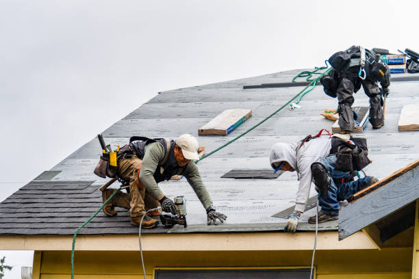 Professional Gutter Installation technician working in Saltillo, TN